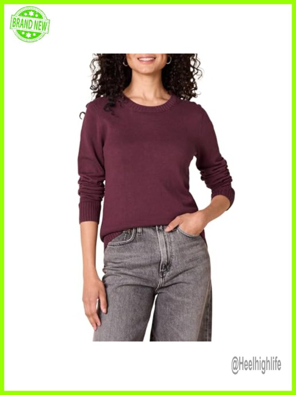 100% Cotton Crewneck Pullover Sweater Lightweight Long Sleeve Layer